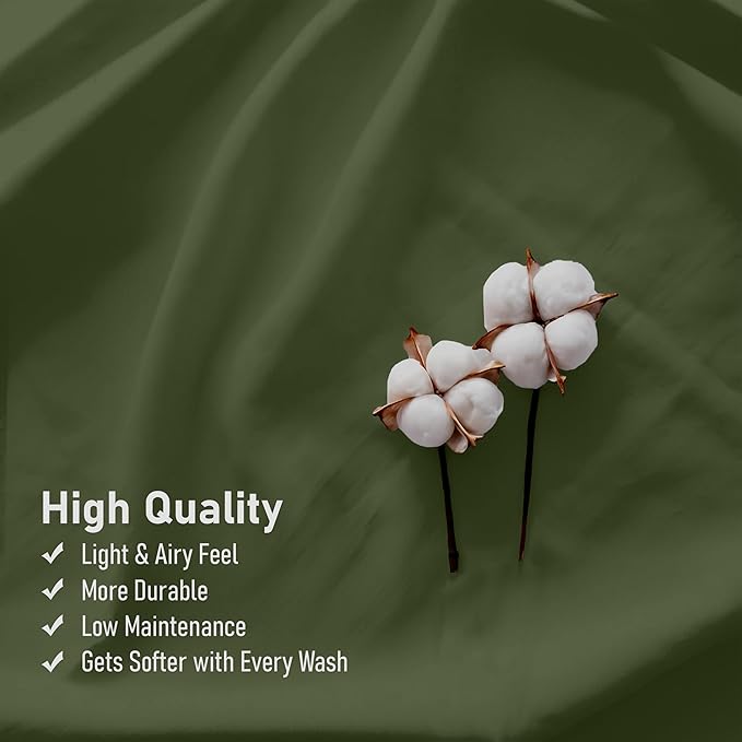 RUVANTI 100% Cotton Sheets – California King Percale Bedding, Cooling & - Image 5