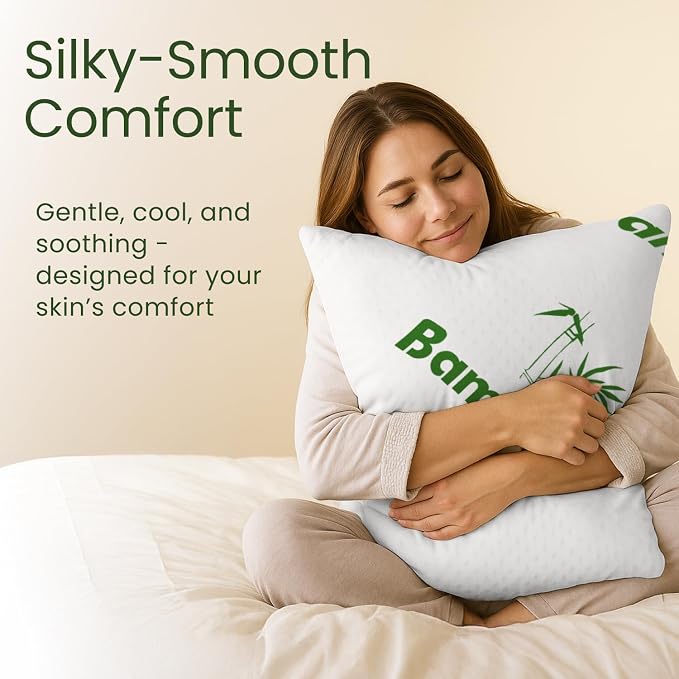 Memory Foam Pillows Queen Size Set of 2 - Image 4