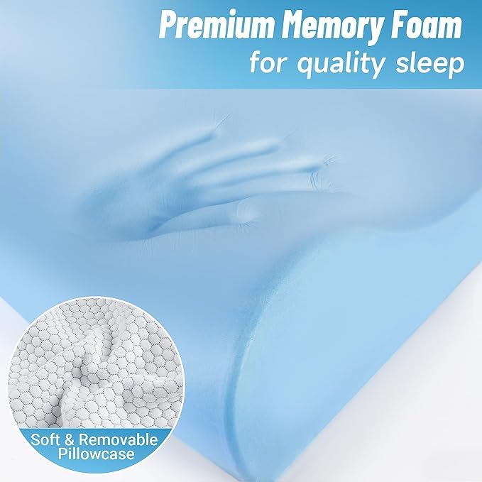 CloudBliss Memory Foam Pillow, Ergonomic Neck Contour Cervical Pillow - Image 3