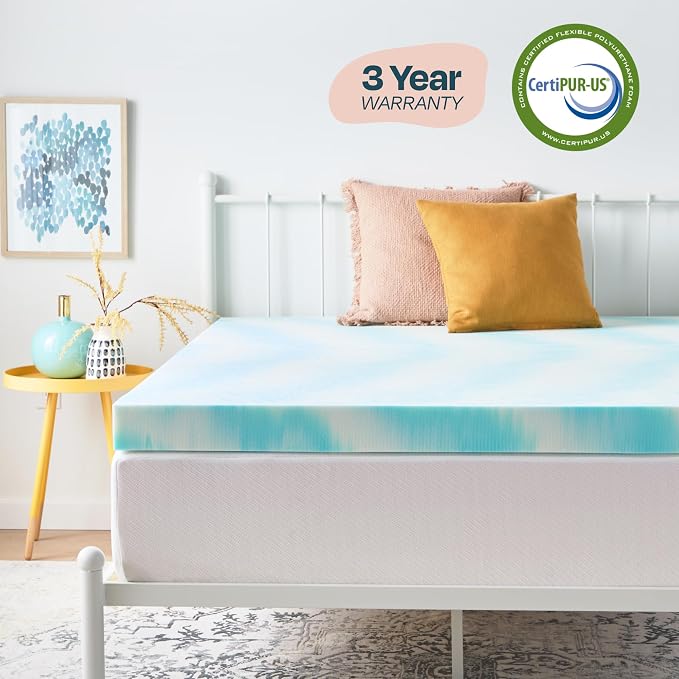 Linenspa 4 Inch Swirl Gel Memory Foam Mattress Topper, Twin Size – Cooling Gel - Image 6