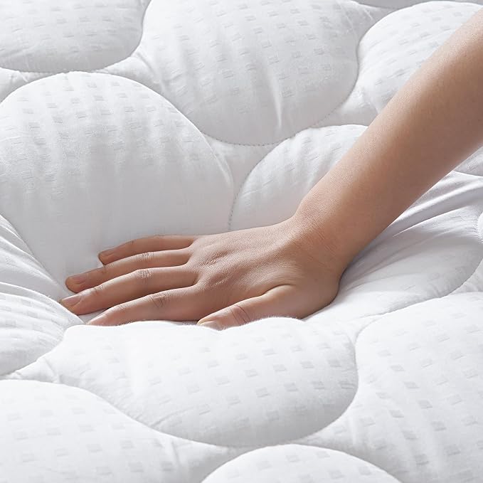 LEISURE TOWN Cotton Queen Mattress Pad Fitted Quilted Mattress Cover Pillow Top - Image 4