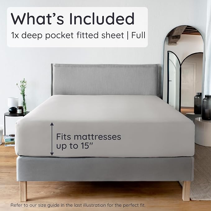 Bambaw 100% Viscose Derived from Bamboo Fitted Sheet Full Size, Cooling Fitted - Image 2