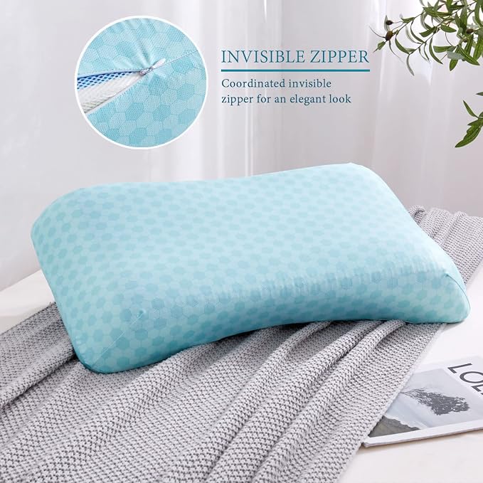 EUCIOR Cooling Gel Pillow, Memory Foam Cooling Gel Pillow, Cooling Orthopedic - Image 7