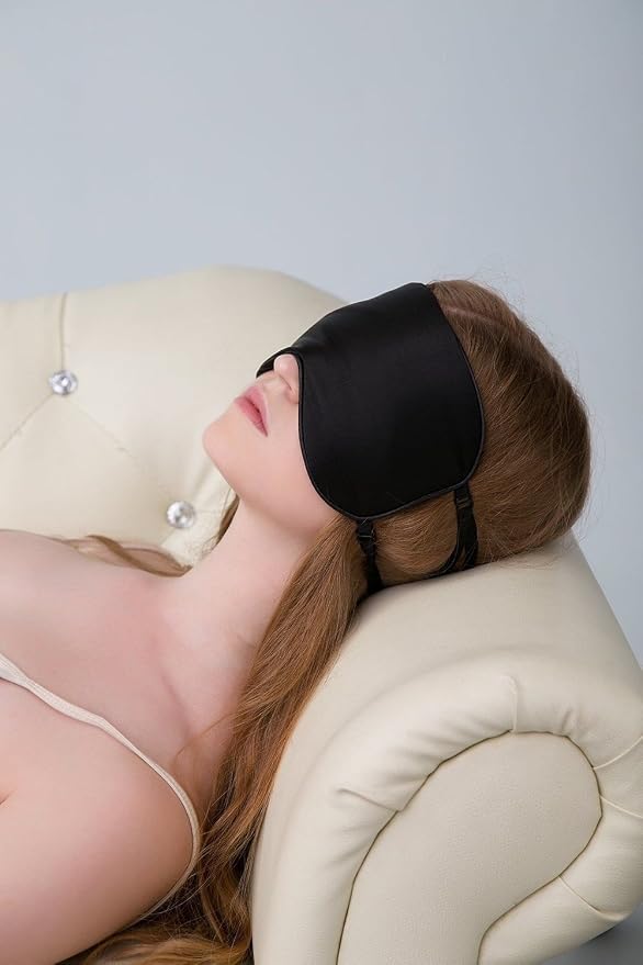 ALASKA BEAR Sleep Mask 2 Straps, Mulberry Silk, Twin Thin Elastic Bands Stay - Image 4