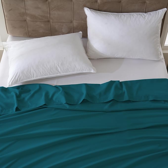 ZPECC Twin Flat Sheet Only 1 Pack, Durable Teal Top Bed Sheets Hypoallergenic - Image 7