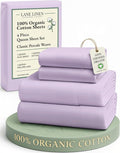 LANE LINEN 100% Organic Cotton Queen Sheets, Low Pill Fade Resistant Classic by LaneLinen