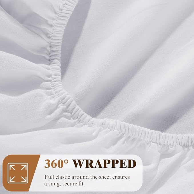 SONORO KATE 100% French Linen Fitted Sheet - Image 5
