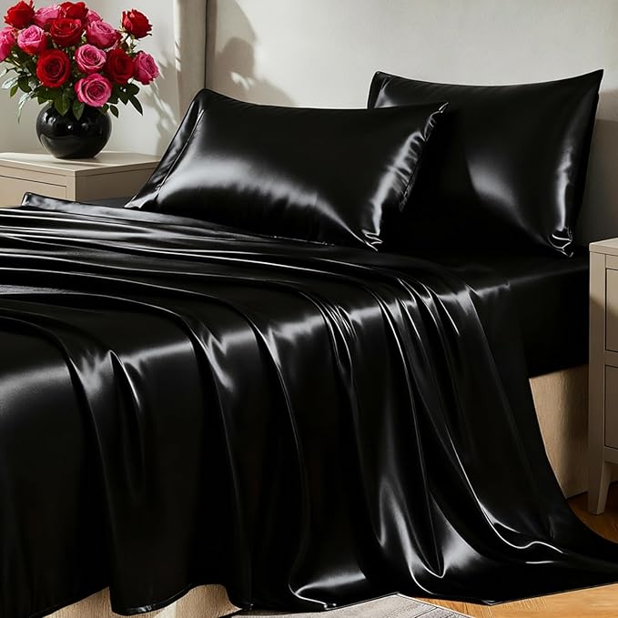 CozyLux Satin Sheets Queen Size Bed Set by CozyLux
