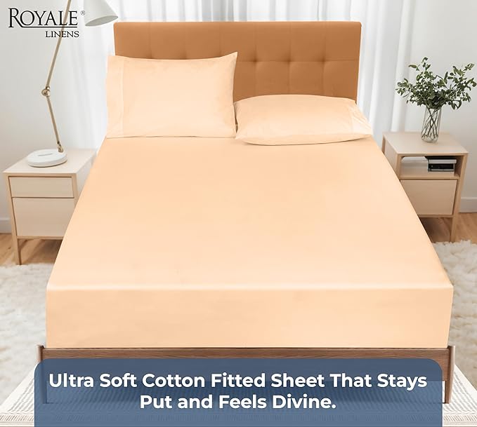 Royale Linens 100% Organic Cotton Fitted Sheet - Image 5