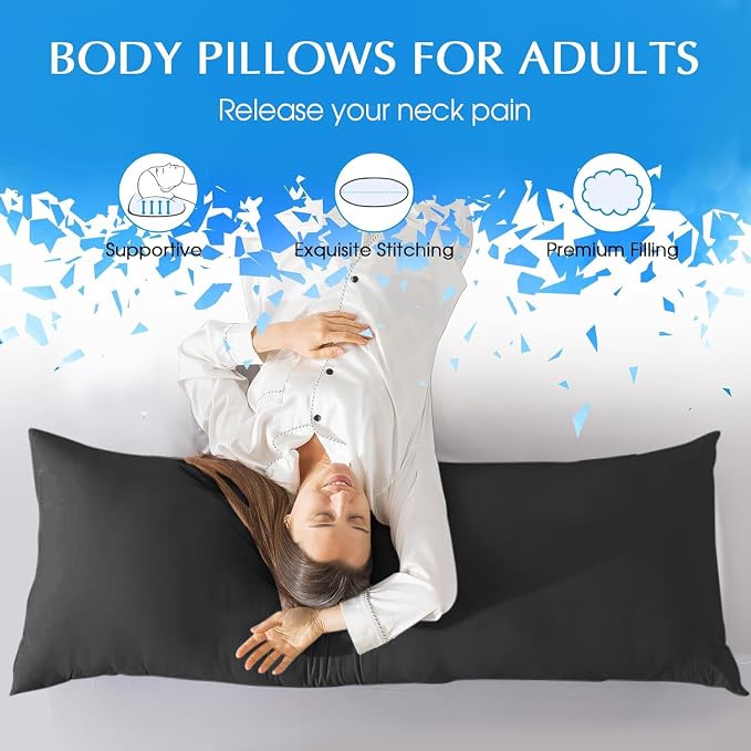 SHOUREN Cotton Memory Foam Body Pillow Insert- Cooling Breathable Full Body - Image 5
