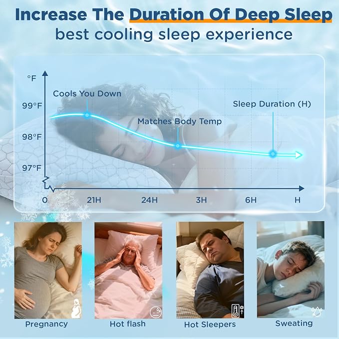 Cooling Pillow Standard Size Set of 2, Adjustable Bed Pillows - Image 3