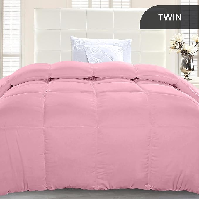 Utopia Bedding Twin Comforter Duvet Insert, Quilted Pink Comforter - Image 3
