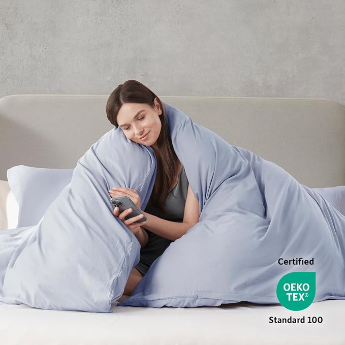 Nestl Ice Blue California King Duvet Cover Sets - Image 3
