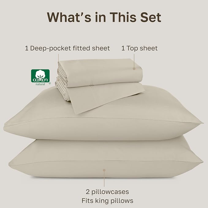 California Design Den Cal King Sheet Set Cotton - Image 4