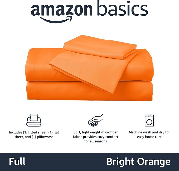Amazon Basics Kid's Soft, Breathable, Easy-Wash Microfiber 4-Piece Sheet Set - Image 3