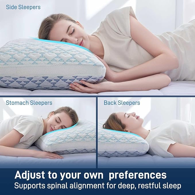 Cotelovo Shredded Memory Foam Soft Bamboo Viscose Pillows Adjustable - Image 5
