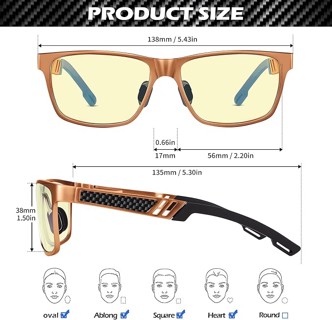 ANYLUV Blue Light Blocking Glasses Men Computer Gaming Glasses Lightweight - Image 6