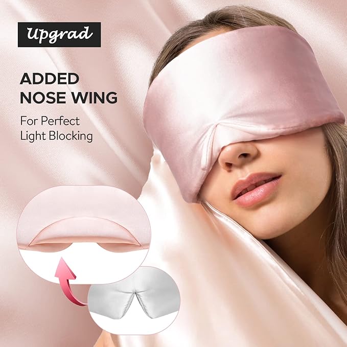 LitBear Silk Sleep Mask for Side Sleeper, Eye Mask Sleeping for Women Men 100% - Image 3