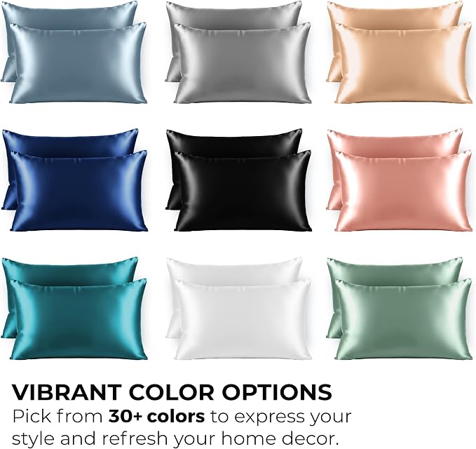 Pure Bedding Satin Pillowcase 2 Pack - Image 10
