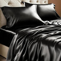 BEDELITE California King Sheets Set, Luxury Soft Black Satin Sheets by BEDELITE