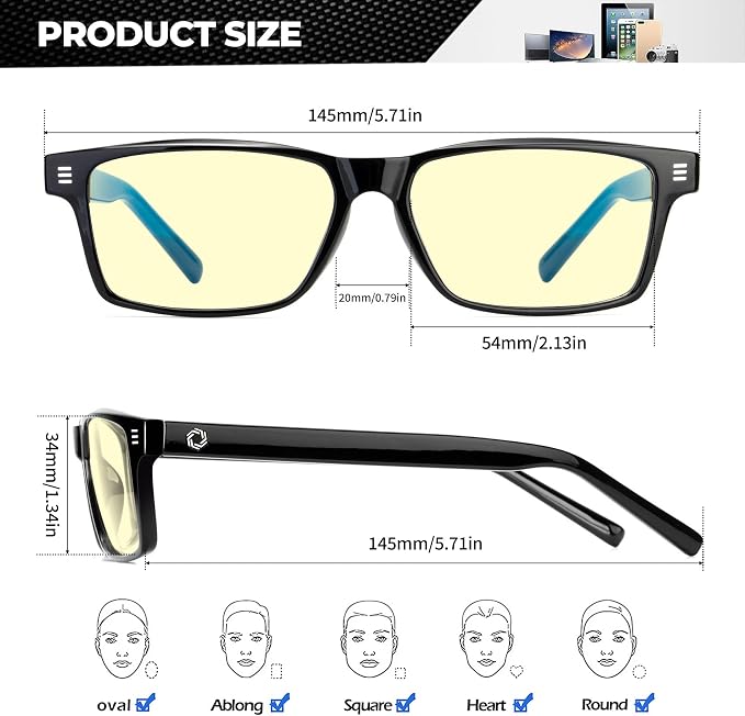 ANYLUV Blue Light Glasses Men Woman, Eye Strain Relief Eye Protection - Image 4