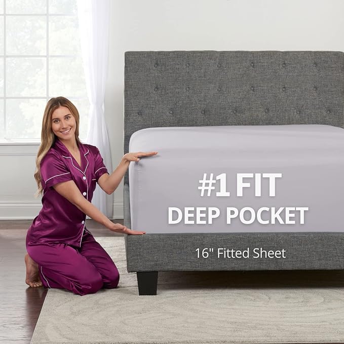 Kids Twin XL Fitted Sheet Only – Real 16” XL Twin Fitted Sheets Fit Perfectly by DeaLuxeBedding