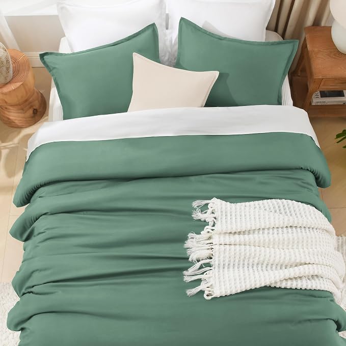 Litanika Comforters King Size Haze Green, 3 Pieces Lightweight Solid Bedding - Image 8