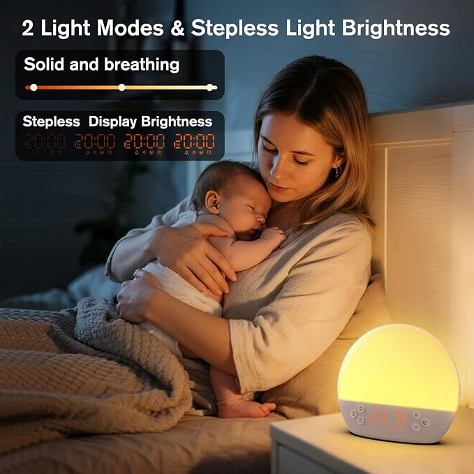 KEPLUG Wake Up Light Sunrise Alarm Clock, Digital Alarm Clocks Bedside Dimmable - Image 7