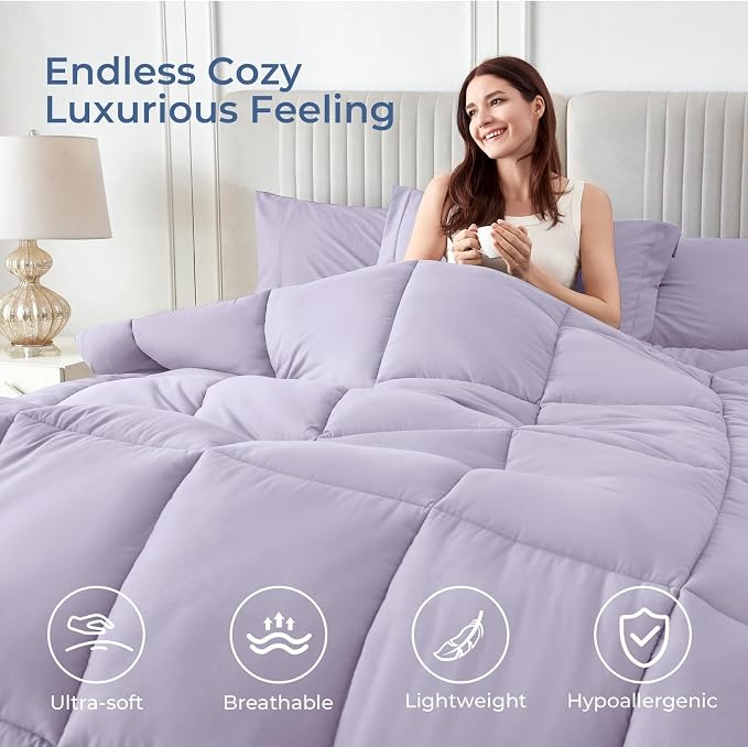 Sasttie Twin XL Comforter Set, 5 Pieces Twin XL Bed in a Bag, Complete Bedding - Image 2