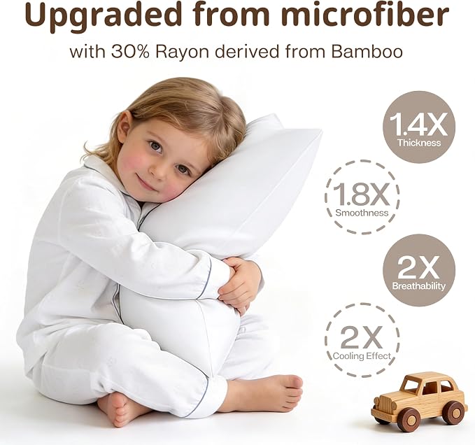 MR&HM Breathable Toddler Pillowcase 13"x18" Travel Pillow Case Set of 2 - Image 3