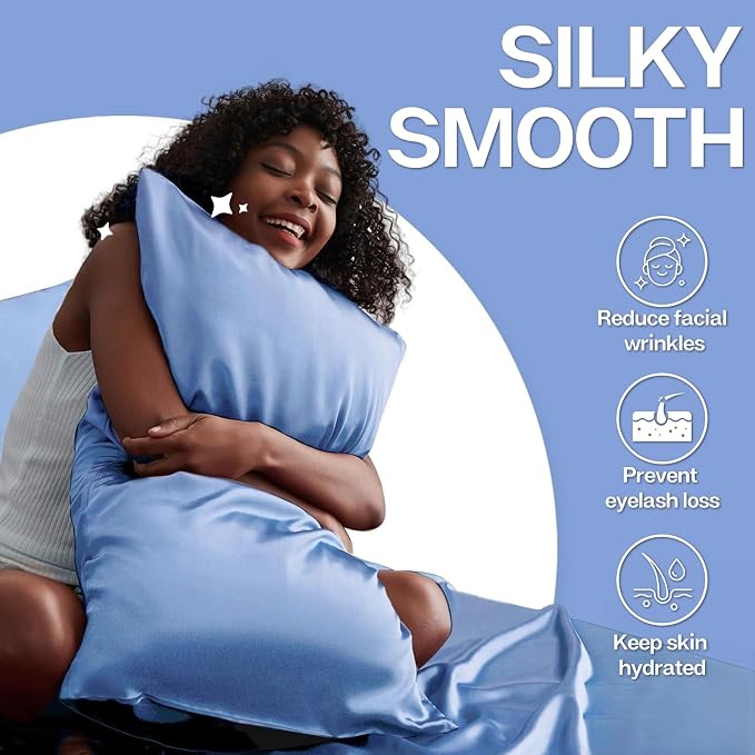 MR&HM Satin Pillowcase for Hair and Skin, Silk Satin Pillowcase 2 Pack - Image 4