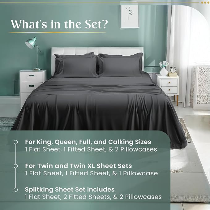 100% Cotton Sheets King Size Sheets Set - Image 2
