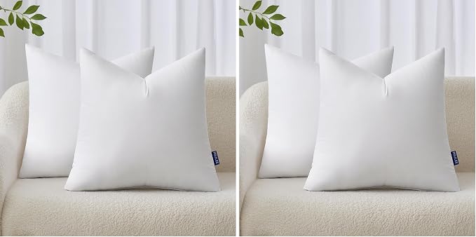 MIULEE 18x18 Inches Pillow Inserts Pack of 4, Decorative Throw Pillow Inserts by MIULEE