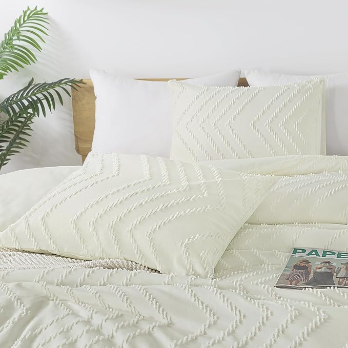 Andency Ivory Twin/Twin XL Comforter Set, Boho Soft Warm Cute Comforter Twin - Image 3