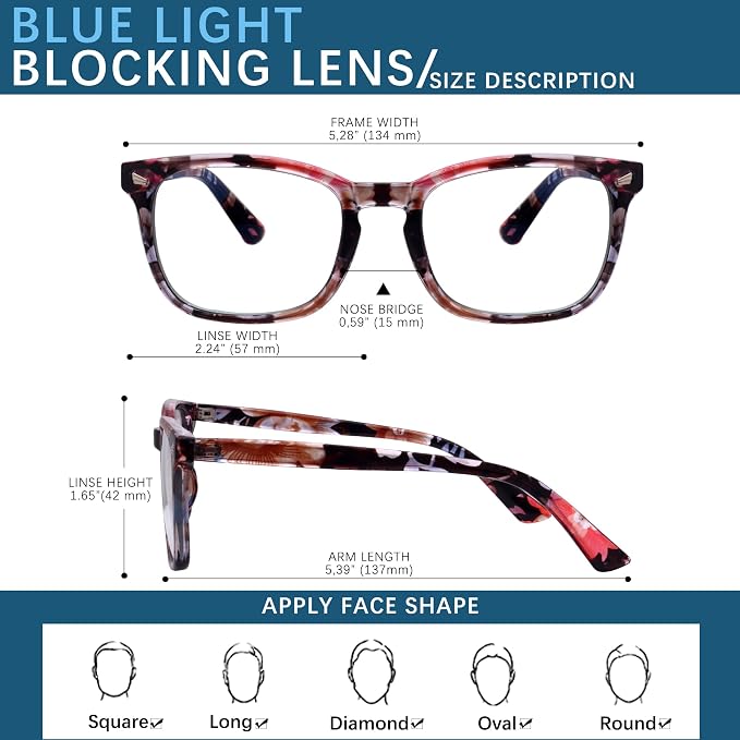Oilway Blue-Light Blocking Glasses Computer Reading/Gaming/TV/Phones Glasses - Image 3