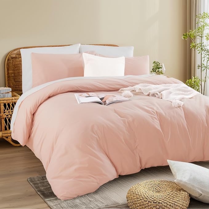NEXHOME PRO Duvet Cover Set Oversized Queen 92"x98" Linen Look Textured Organic - Image 4