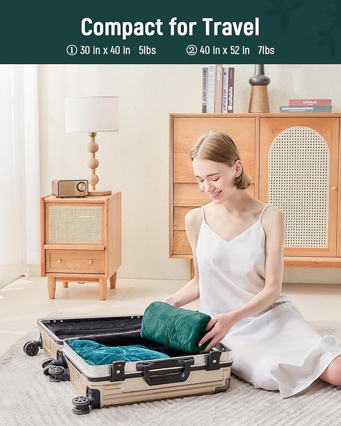 Weighted Lap Blanket 7 lbs for Adults, Luxury Soft Small Weighted Blanket - Image 4