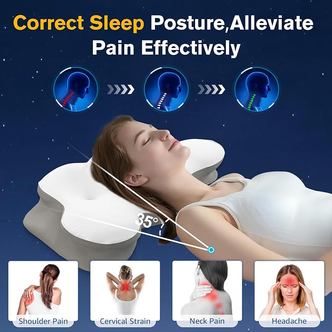 Cervical Neck Pillow, Pillows for Neck and Shoulder Pain, Contour Pillow - Image 7