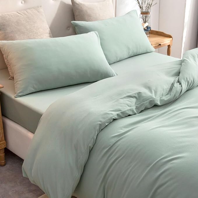 PURE ERA Jersey Knit Duvet Cover Set 100% T-Shirt Cotton Super Soft Comfy 3pc - Image 6
