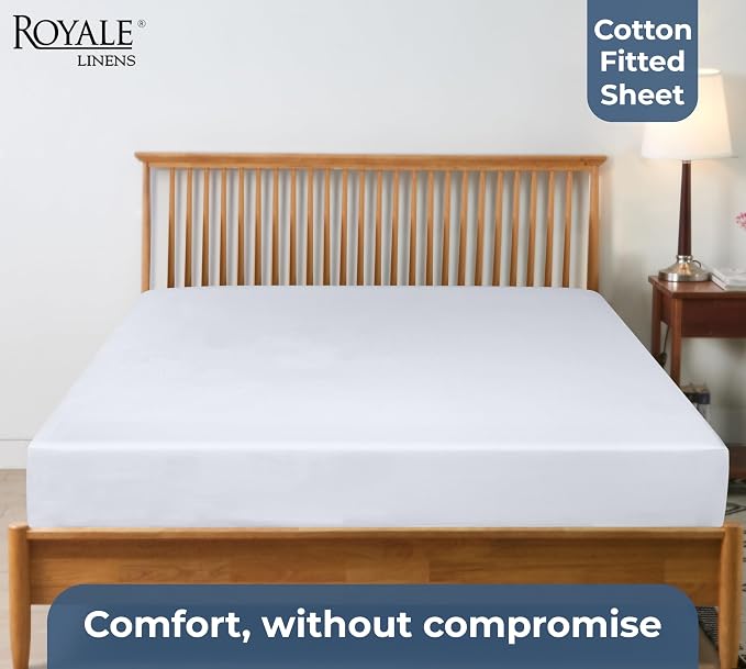Royale Linens 100% Organic Cotton Fitted Sheet - Image 7