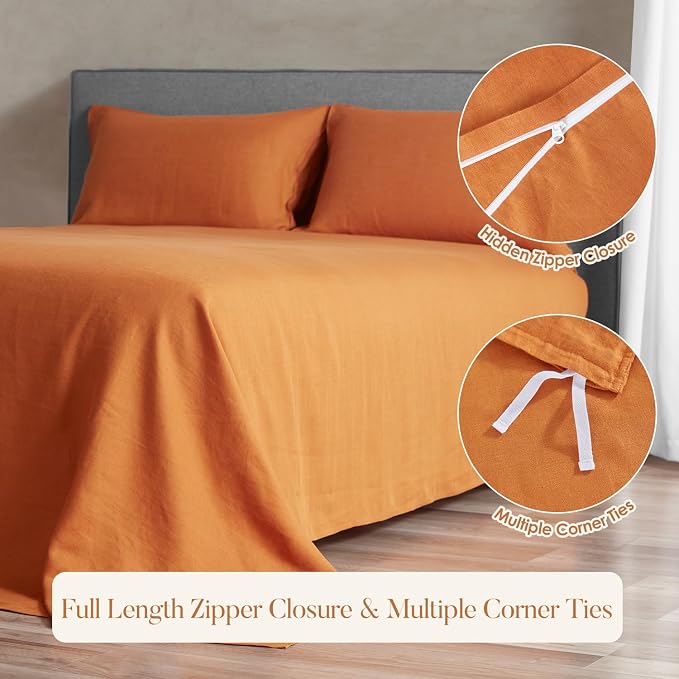 DAPU 100% Linen Duvet Cover Set - Image 4