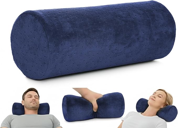 AllSett Health Round Cervical Roll Cylinder Bolster Pillow by AllSettHealth
