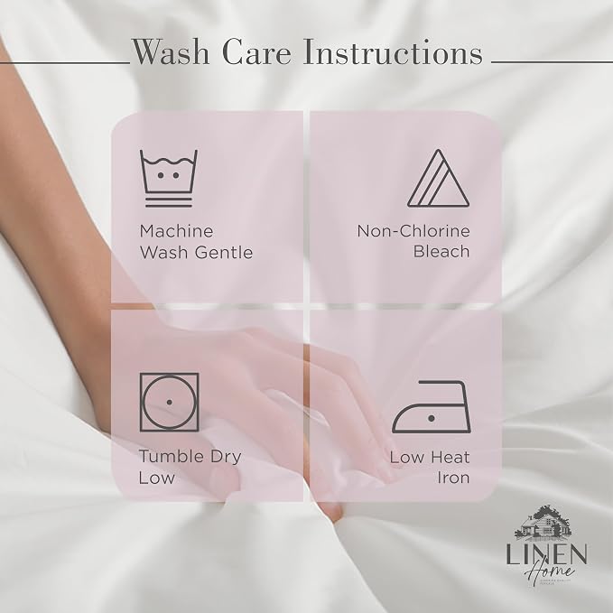 Linen Home 100% Cotton Percale Sheets Twin Size, Mauve Lavender, Deep Pocket - Image 5