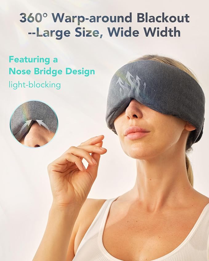 Sleep Mask, Eye Mask Wrap-Around Design, Light Shading, Breathable Fabric - Image 3