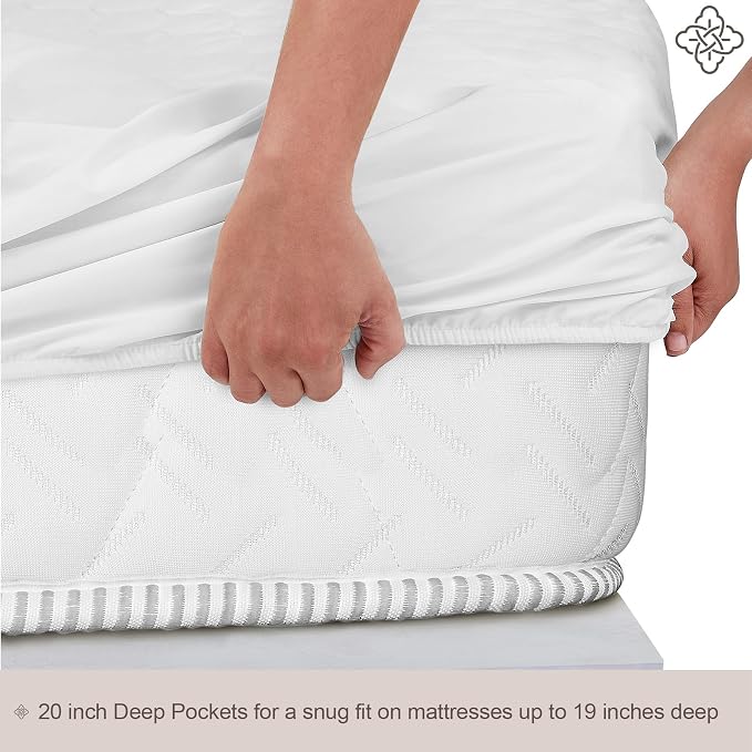 Bioweaves 100% Organic Cotton Mattress Pad Cover, GOTS Certified Cooling 300GSM - Image 2