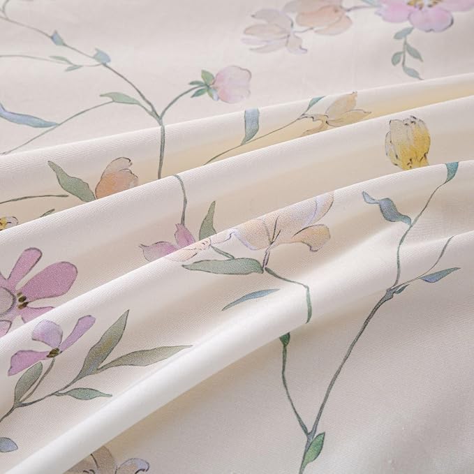 OAITE Duvet Cover Set King Size Floral Pattern Ultra Soft 100% Cotton Duvet - Image 6