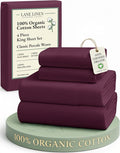 LANE LINEN 100% Organic Cotton Sheets King Size, Machine Washable Fully by LaneLinen