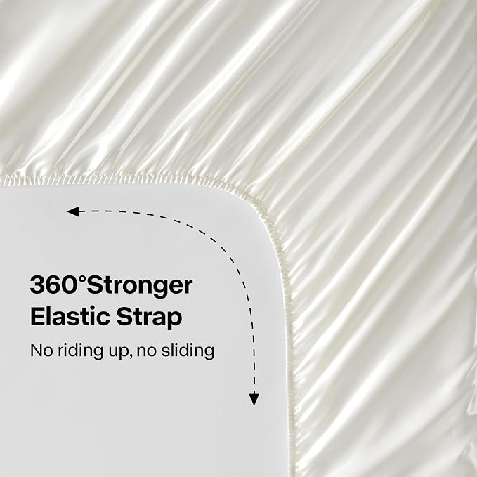 BEDELITE King Size Sheets Set, Luxury Soft Ivory White 100% Polyester Sheets - Image 5