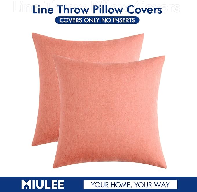 MIULEE Pack of 2 Decorative Outdoor Solid Waterproof Throw Pillow Covers Spring - Image 6