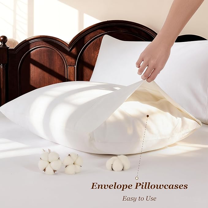 LBRO2M 100% Cotton Sheets Set Deep Pocket 24", 1000 Thread Count Full Size 4 - Image 6